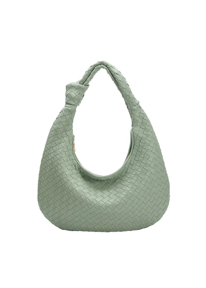 Melie Bianco Handbags Katherine Woven Satchel Mint - CLOSEOUT