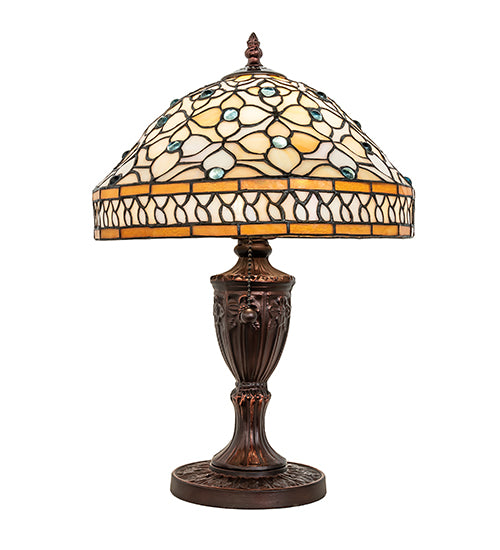 Meyda Lighting Lighting 10" High Jeweled Quatrefoil Accent Lamp