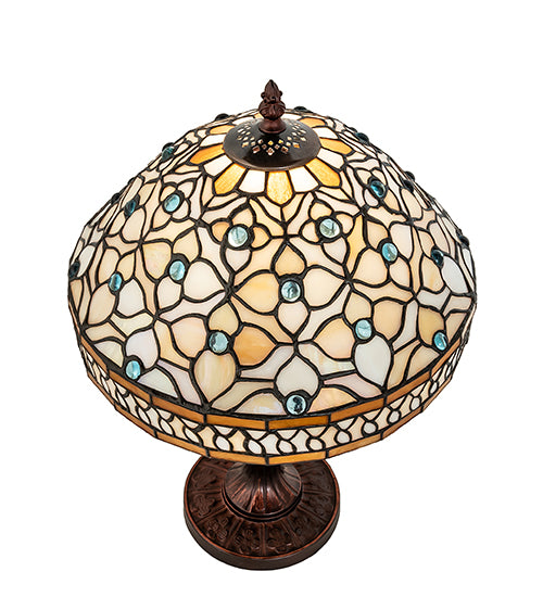 Meyda Lighting Lighting 10" High Jeweled Quatrefoil Accent Lamp