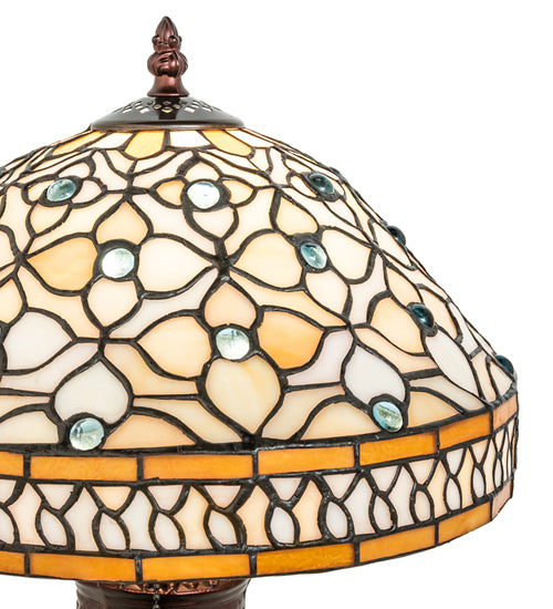 Meyda Lighting Lighting 10" High Jeweled Quatrefoil Accent Lamp