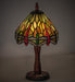 Meyda Lighting Lighting 12"H Tiffany Hanginghead Dragonfly w/ Twisted Fly Mosaic Base Mini Lamp