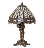 Meyda Lighting Lighting 12" High Tiffany Hanging Head Dragonfly Cherub Accent Lamp