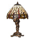 Meyda Lighting Lighting 12" High Tiffany Hanging Head Dragonfly Cherub Accent Lamp