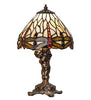 Meyda Lighting Lighting 12" High Tiffany Hanging Head Dragonfly Cherub Accent Lamp