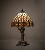 Meyda Lighting Lighting 12" High Tiffany Hanging Head Dragonfly Cherub Accent Lamp
