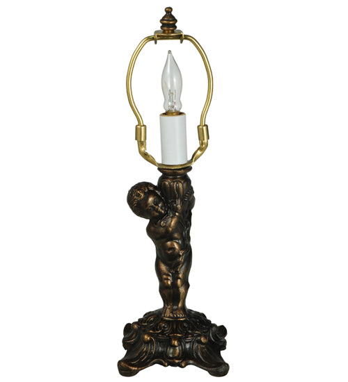 Meyda Lighting Lighting 12" High Tiffany Hanginghead Dragonfly Cherub Accent Lamp