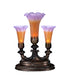 Meyda Lighting Lighting 13" High Amber/Purple Tiffany Pond Lily 3 LT Mantelabra Accent Lamp
