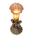 Meyda Lighting Lighting 13" High Amber/Purple Tiffany Pond Lily Twin Cherub Accent Lamp