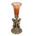 Meyda Lighting Lighting 13" High Amber/Purple Tiffany Pond Lily Twin Cherub Accent Lamp