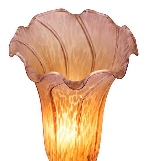 Meyda Lighting Lighting 13" High Amber/Purple Tiffany Pond Lily Twin Cherub Accent Lamp