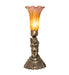 Meyda Lighting Lighting 13" High Amber/Purple Tiffany Pond Lily Twin Cherub Accent Lamp