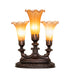 Meyda Lighting Lighting 13" High Amber Tiffany Pond Lily 3 LT Mantelabra Accent Lamp