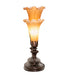 Meyda Lighting Lighting 13" High Amber Tiffany Pond Lily 3 LT Mantelabra Accent Lamp