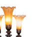 Meyda Lighting Lighting 13" High Amber Tiffany Pond Lily 3 LT Mantelabra Accent Lamp