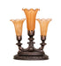 Meyda Lighting Lighting 13" High Amber Tiffany Pond Lily 3 LT Mantelabra Accent Lamp