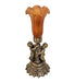 Meyda Lighting Lighting 13" High Amber Tiffany Pond Lily Twin Cherub Accent Lamp