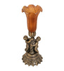 Meyda Lighting Lighting 13" High Amber Tiffany Pond Lily Twin Cherub Accent Lamp