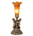 Meyda Lighting Lighting 13" High Amber Tiffany Pond Lily Twin Cherub Accent Lamp