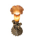 Meyda Lighting Lighting 13" High Amber Tiffany Pond Lily Twin Cherub Accent Lamp