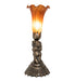 Meyda Lighting Lighting 13" High Amber Tiffany Pond Lily Twin Cherub Accent Lamp