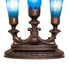 Meyda Lighting Lighting 13" High Blue Tiffany Pond Lily 3 LT Mantelabra Accent Lamp