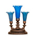 Meyda Lighting Lighting 13" High Blue Tiffany Pond Lily 3 LT Mantelabra Accent Lamp