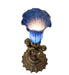 Meyda Lighting Lighting 13" High Blue Tiffany Pond Lily Twin Cherub Accent Lamp