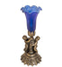 Meyda Lighting Lighting 13" High Blue Tiffany Pond Lily Twin Cherub Accent Lamp