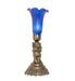 Meyda Lighting Lighting 13" High Blue Tiffany Pond Lily Twin Cherub Accent Lamp