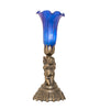 Meyda Lighting Lighting 13" High Blue Tiffany Pond Lily Twin Cherub Accent Lamp