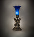 Meyda Lighting Lighting 13" High Blue Tiffany Pond Lily Twin Cherub Accent Lamp