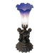 Meyda Lighting Lighting 13" High Blue/White Tiffany Pond Lily Twin Cherub Accent Lamp