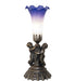 Meyda Lighting Lighting 13" High Blue/White Tiffany Pond Lily Twin Cherub Accent Lamp