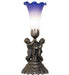 Meyda Lighting Lighting 13" High Blue/White Tiffany Pond Lily Twin Cherub Accent Lamp