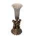 Meyda Lighting Lighting 13" High Gray Tiffany Pond Lily Twin Cherub Accent Lamp