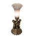 Meyda Lighting Lighting 13" High Gray Tiffany Pond Lily Twin Cherub Accent Lamp