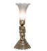 Meyda Lighting Lighting 13" High Gray Tiffany Pond Lily Twin Cherub Accent Lamp