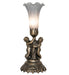 Meyda Lighting Lighting 13" High Gray Tiffany Pond Lily Twin Cherub Accent Lamp