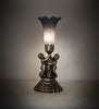 Meyda Lighting Lighting 13" High Gray Tiffany Pond Lily Twin Cherub Accent Lamp