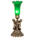 Meyda Lighting Lighting 13" High Green Tiffany Pond Lily Twin Cherub Accent Lamp