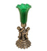 Meyda Lighting Lighting 13" High Green Tiffany Pond Lily Twin Cherub Accent Lamp