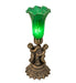 Meyda Lighting Lighting 13" High Green Tiffany Pond Lily Twin Cherub Accent Lamp