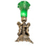 Meyda Lighting Lighting 13" High Green Tiffany Pond Lily Twin Cherub Accent Lamp