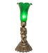 Meyda Lighting Lighting 13" High Green Tiffany Pond Lily Twin Cherub Accent Lamp