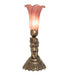 Meyda Lighting Lighting 13" High Lavender Pond Lily Twin Cherub Mini Lamp