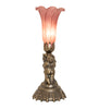 Meyda Lighting Lighting 13" High Lavender Pond Lily Twin Cherub Mini Lamp