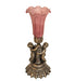 Meyda Lighting Lighting 13" High Lavender Pond Lily Twin Cherub Mini Lamp
