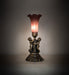 Meyda Lighting Lighting 13" High Lavender Pond Lily Twin Cherub Mini Lamp