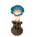 Meyda Lighting Lighting 13" High Pink/Blue Tiffany Pond Lily Twin Cherub Accent Lamp