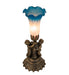 Meyda Lighting Lighting 13" High Pink/Blue Tiffany Pond Lily Twin Cherub Accent Lamp